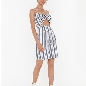 NWT NastyGal striped cut-out dress
